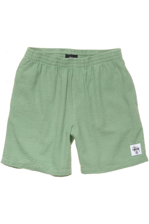 Stussy Mens Grid Seersucker Beach Shorts Green - YNSRB6817